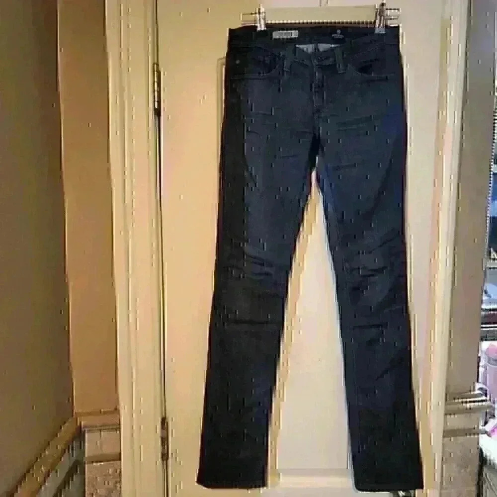 35. Slim straight the Stevie dark denim wash size 26r  by ag Adriano goldschmied - Picture 2 of 7